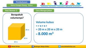 Volume Air dalam Bak Kubus Sisi 4 cm Terisi 3/4