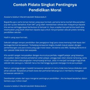 Pidato Singkat tentang Pendidikan dan Kejujuran dengan Bahasa Mudah