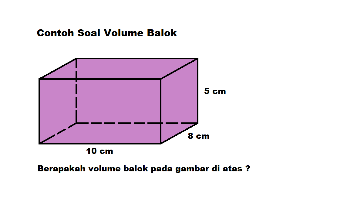 Volume balok dengan dimensi 15 cm × 12 cm × 10 cm