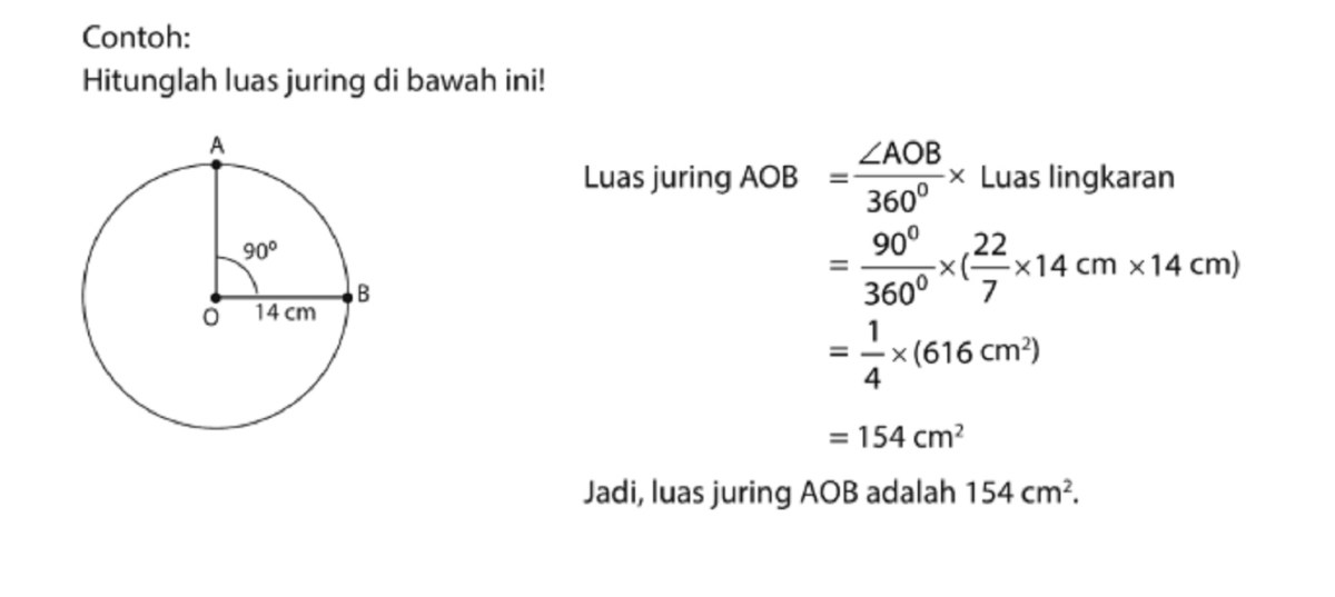 Menghitung Luas Juring POQ dengan Sudut 120° dan Jari‑jari 21 cm