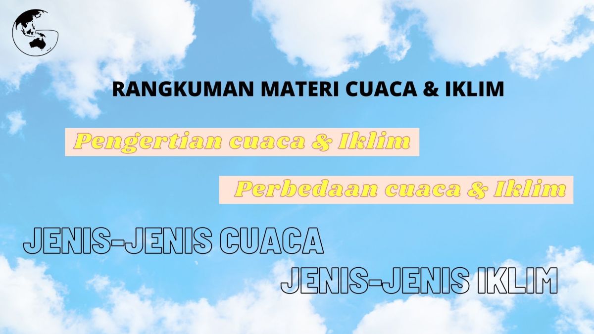 Pengertian Cuaca dan Iklim