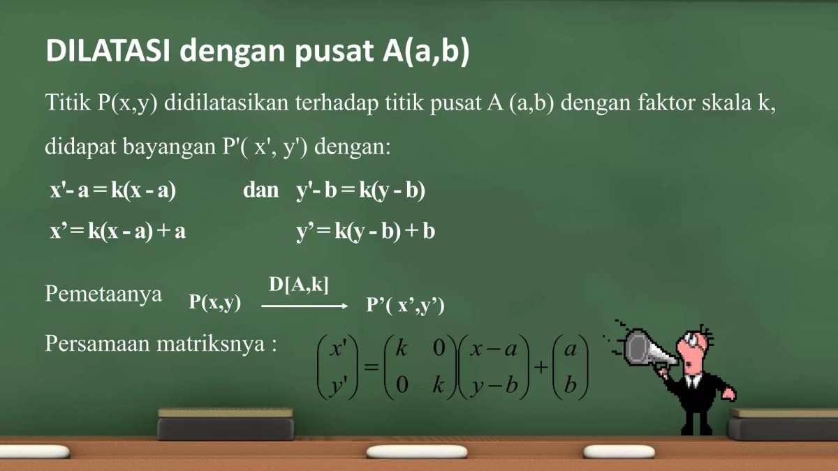 Transformasi Dilatasi Garis k Sejajar Sumbu Y dan X