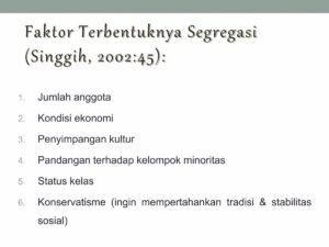 Pengertian Segregasi dan Contohnya