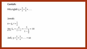 Mencari nilai x sehingga deret geometri tak hingga p 
