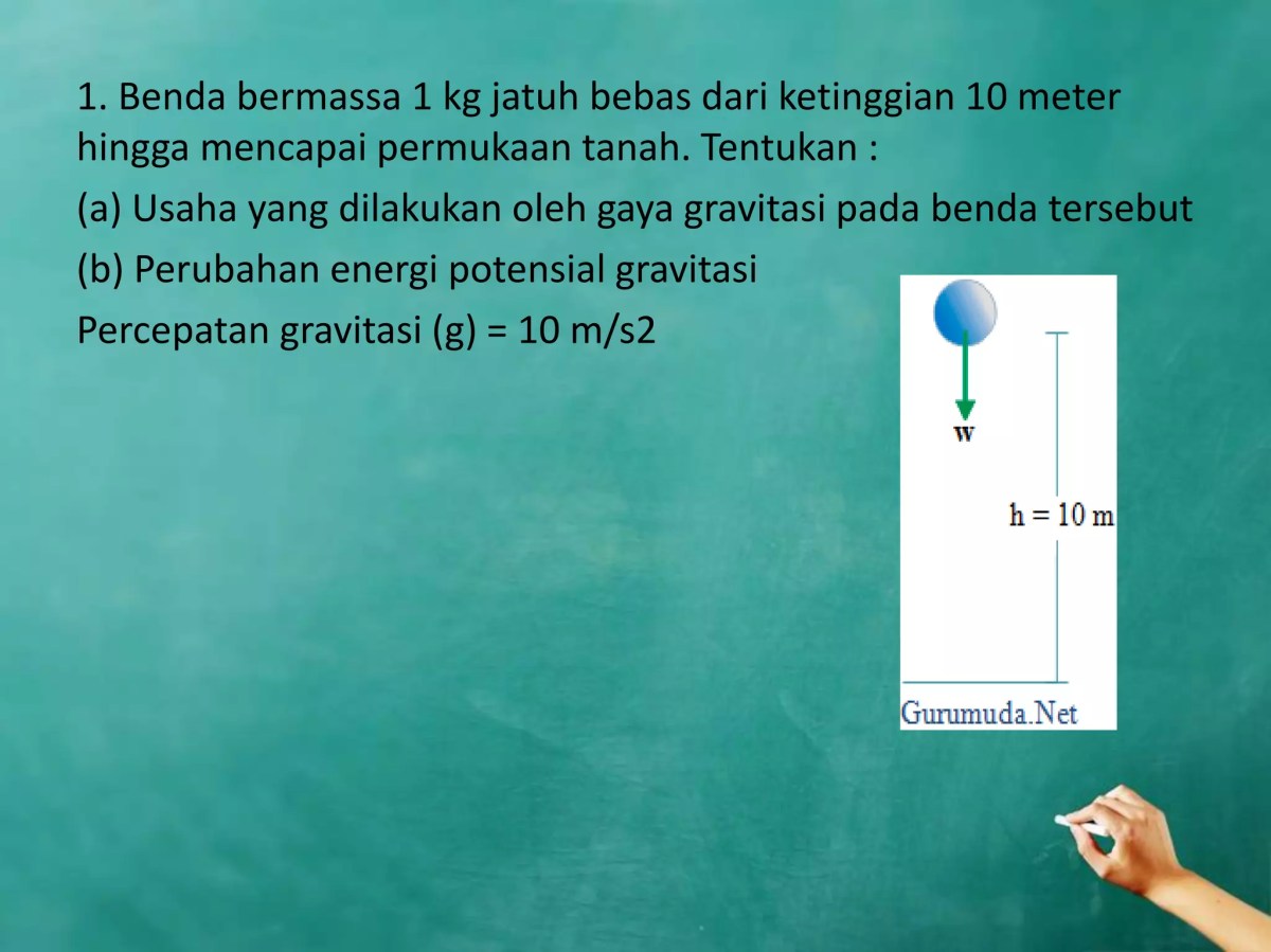 Perbandingan Energi Potensial Benda 1 (2 kg) dan Benda 2 (4 kg)