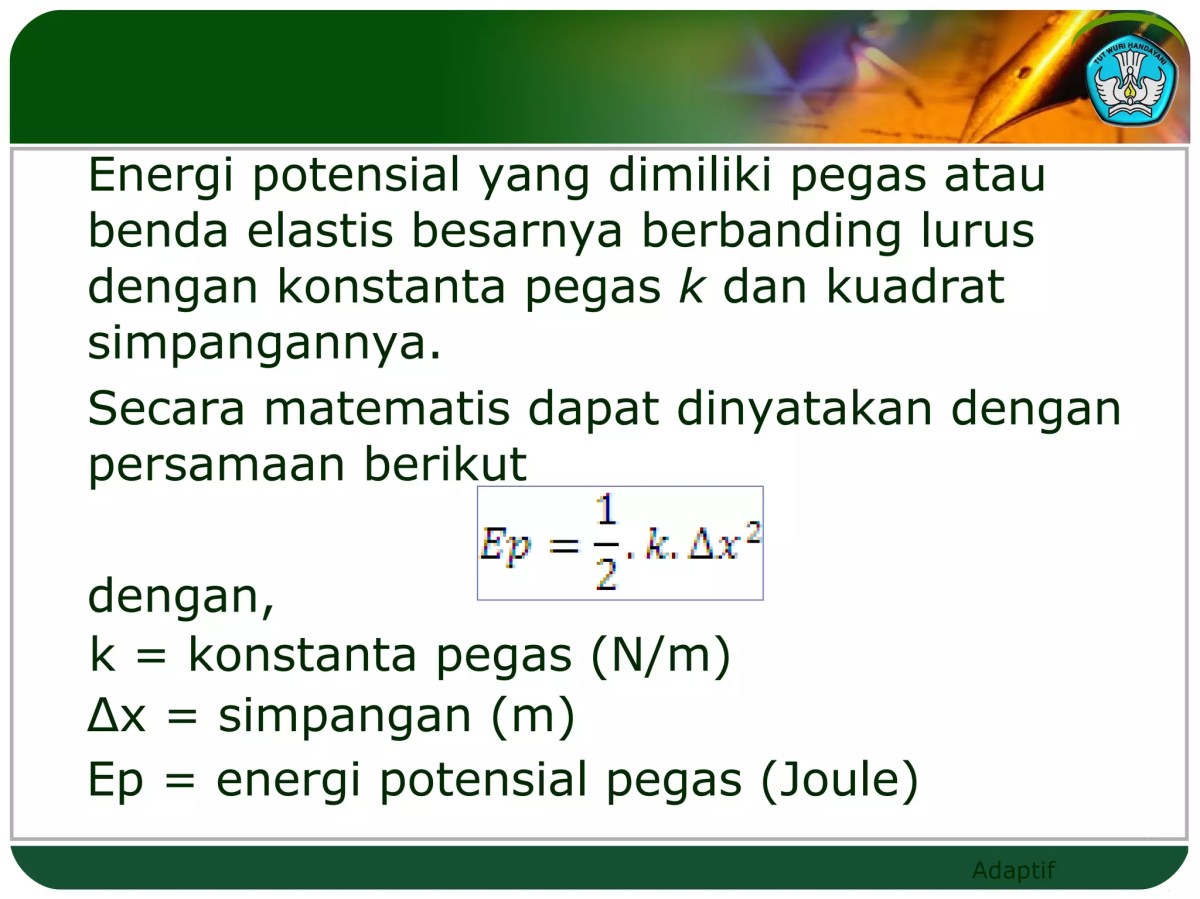 Hitung Energi Potensial Pegas pada Simpangan 0,2 m