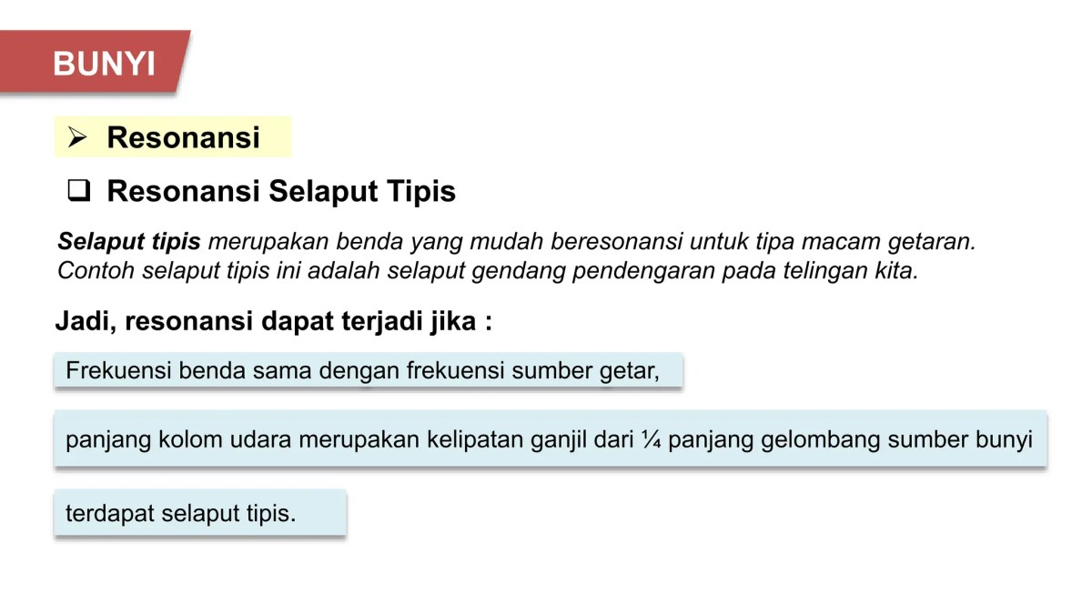 Bunyi Dawai Getar: Contoh Resonansi