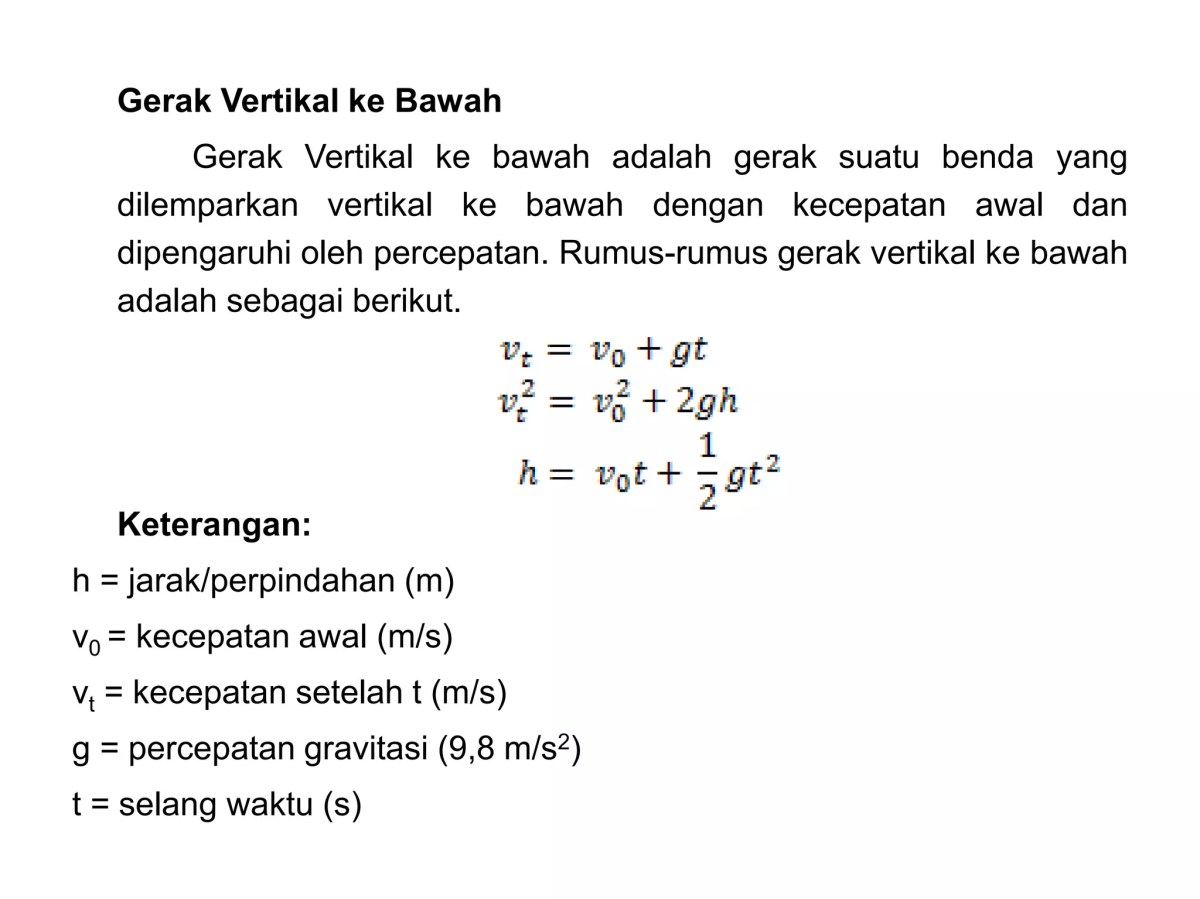 Rumus Gerak Lurus Berubah Secara Beraturan