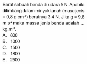 Volume Benda dari Perbedaan Berat di Udara dan Zat Cair
