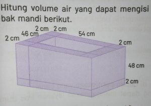 Isi Air Bak Kubus Sisi 4 cm Terisi 3/4