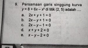 Persamaan Garis Singgung Kurva y=4x³-13x²+4x-3 di x=1