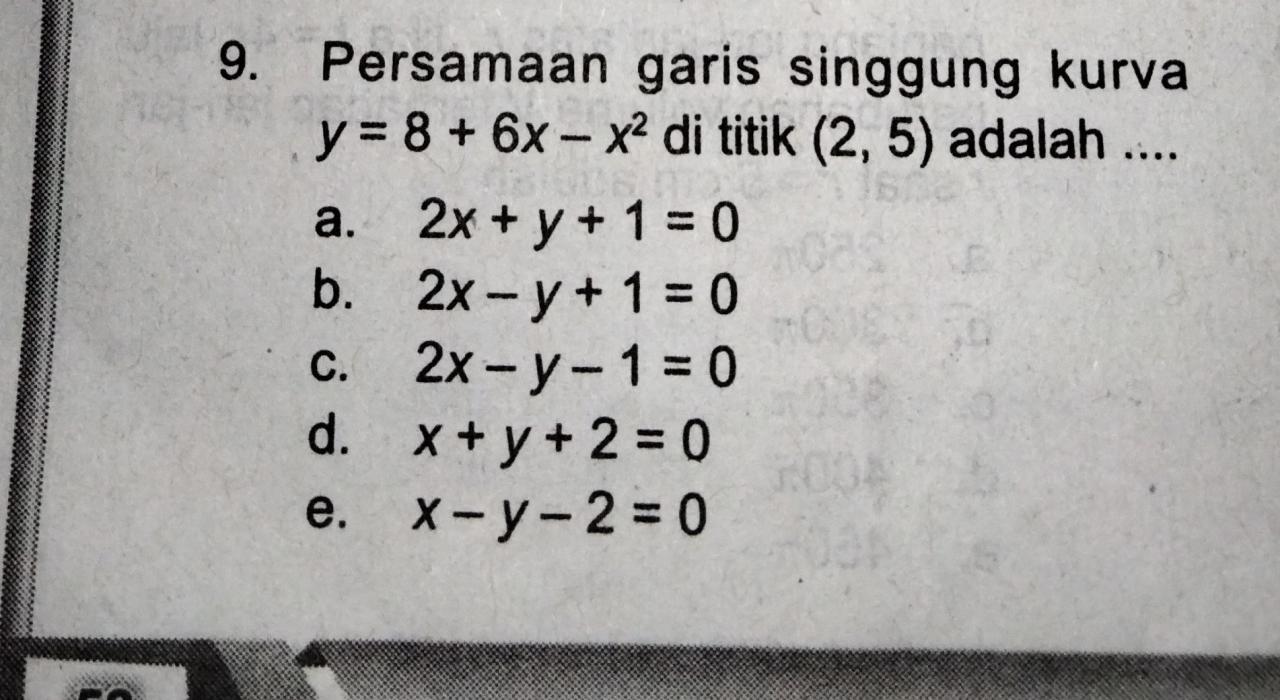 Persamaan Garis Singgung Kurva y=4x³-13x²+4x-3 di x=1
