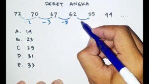 Lanjutan deret 6,22,20,54,16 – pilih jawaban