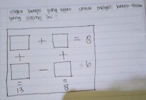 Tentukan bilangan yang tepat untuk mengisi tempat yang kosong pada gambar berikut ini! 19 2 4 4 7 30 5 3 8 7 ? 7 8 5 10