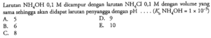 Hitung pH asam kuat sebelum mencampur NH4OH 0,4 M dan HCl 0,01 M