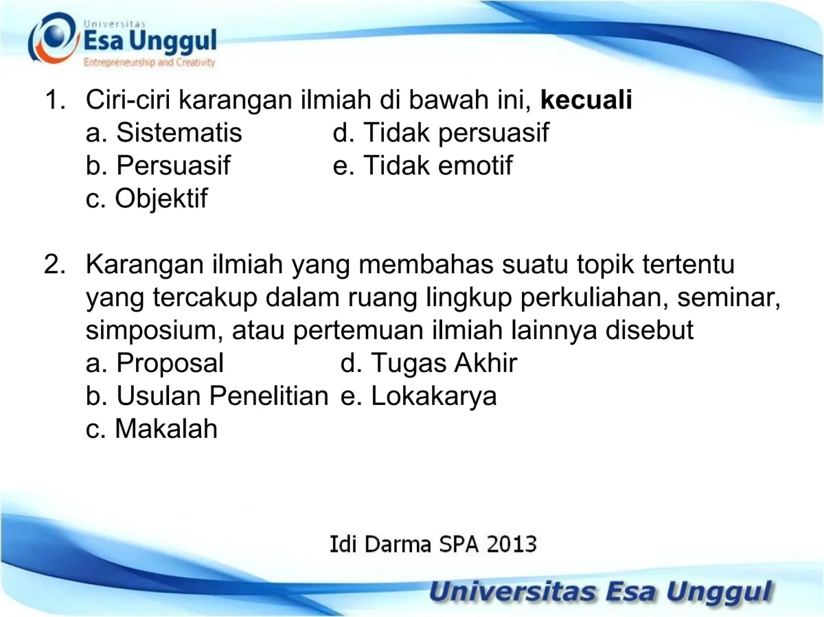 Karangan Ilmiah Berdasarkan Data, Fakta, dan Referensi Ilmu Pengetahuan