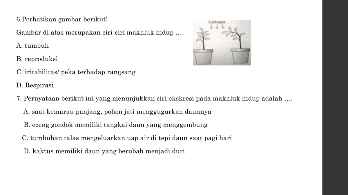 Ciri Makhluk Hidup yang Menunjukkan Proses Ekskresi