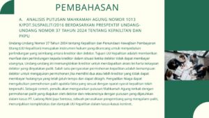 Jelaskan kepailitan yang dipahami beserta contoh konkret