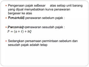 Titik keseimbangan pasar barang Y setelah pajak Rp20 per unit