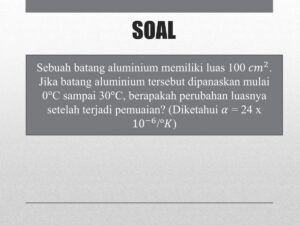 Koefisien Muai Panjang Besi dari 5 m ke 5,0012 m pada Pemanasan 27 °C–77 °C