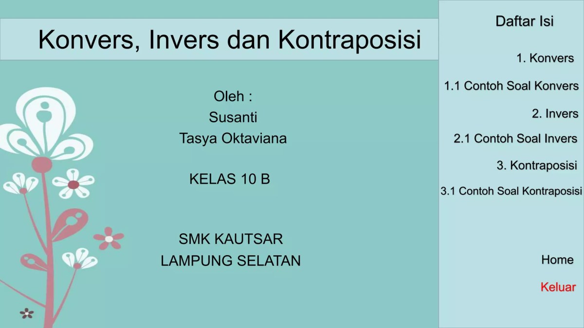 Tentukan konvers, invers, kontraposisi implikasi pemanasan global dan cuaca