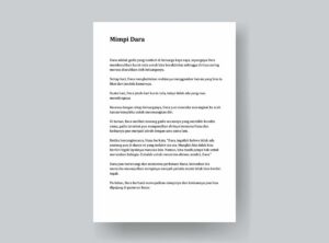 Buat cerpen dan resensinya