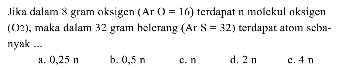 Jumlah Partikel Oksigen (O₂) dalam 8 gram Gas Oksigen