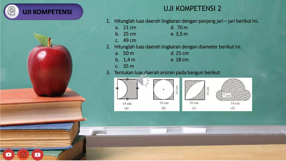 Keliling kolam lingkaran 132 cm, hitung luasnya