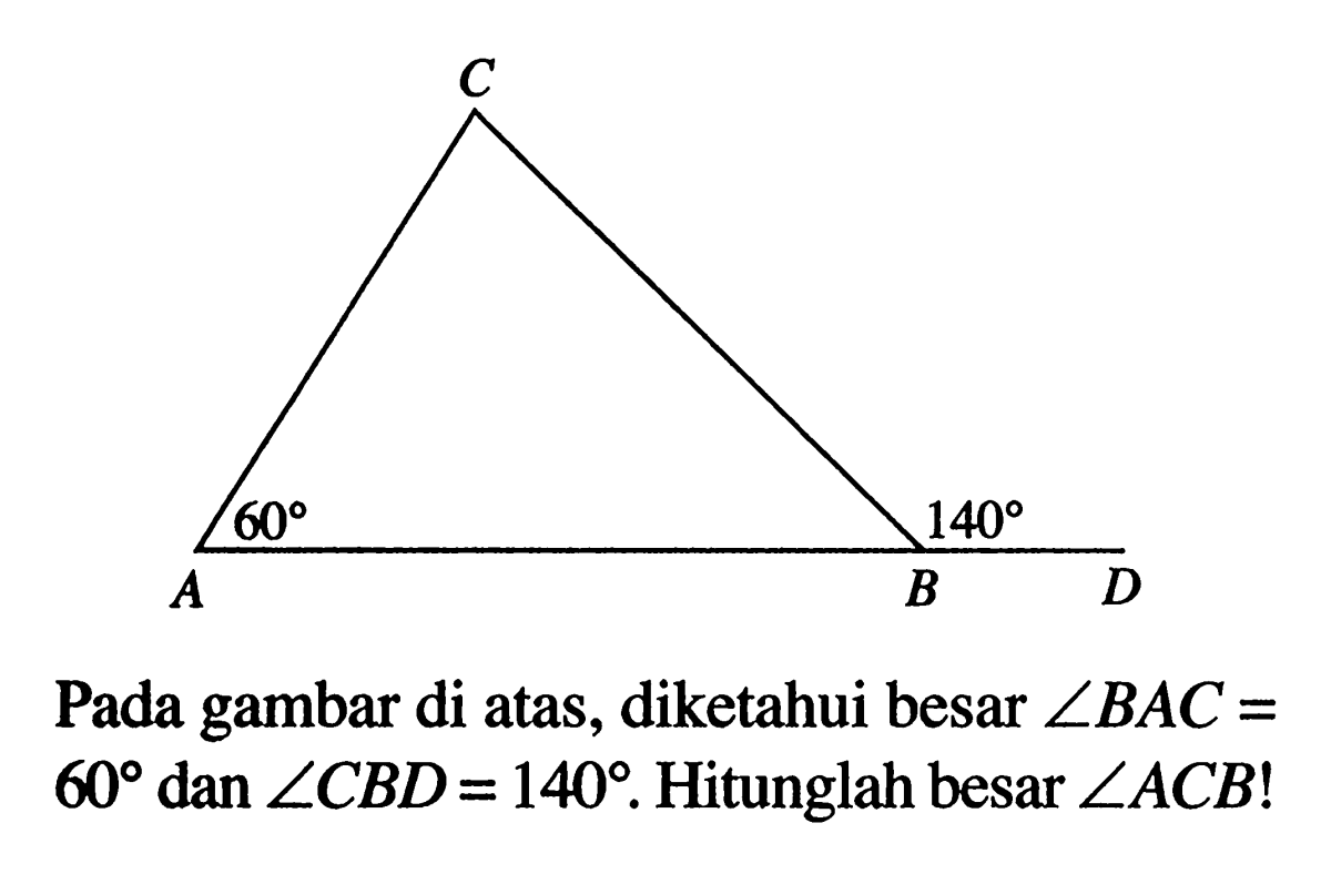 Menentukan Sudut x dengan DCE 30°, BCE 50°, CBD 60°, DBE 20°