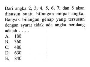 Berapa angka dalam 5, 3, 6, 4