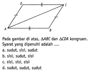 Nilai CAD + CDA pada segitiga ABC dengan B, C, D garis