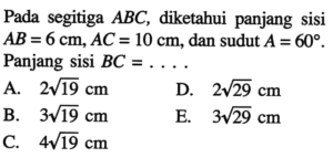 Hitung Sudut C, Panjang Sisi a dan c, serta Luas Segitiga ABC