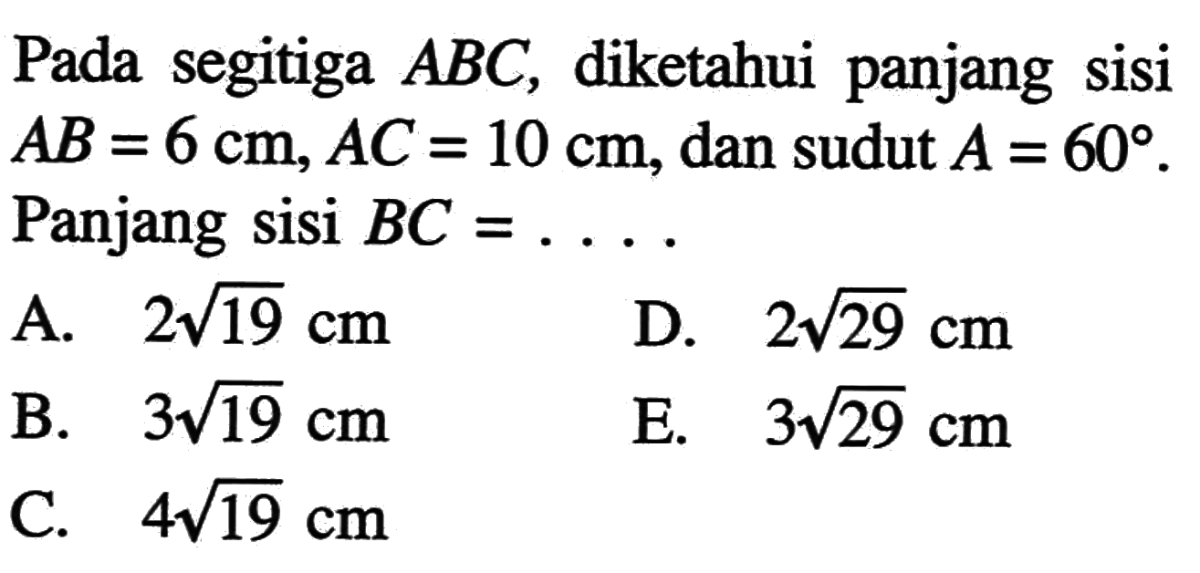 Hitung Sudut C, Panjang Sisi a dan c, serta Luas Segitiga ABC