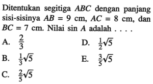 Menentukan Panjang AOC pada Segitiga dengan AB=CD dan AB=3OB
