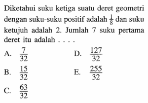 Diketahui suku ke-9 dan suku ke-21 dari suatu deret aritmetika berturut-turut adalah 12 dan 72. Tentukan: a. beda dari deret tersebut b. suku pertama
