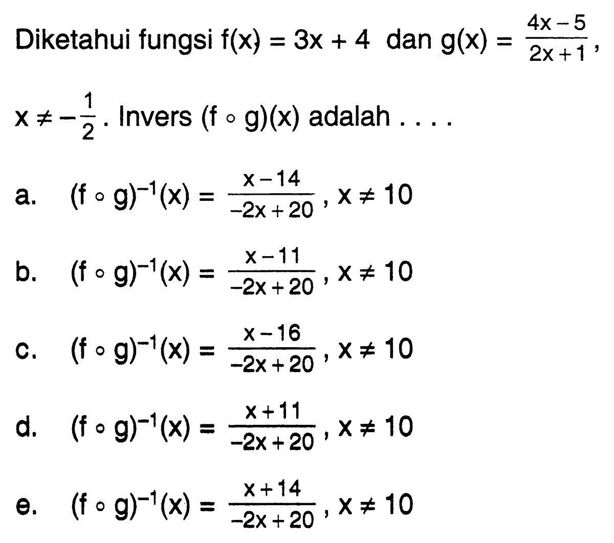 Diketahui f(x)=x+3 dan g(x)=x²‑9, maka fungsi (f+g)(x)​