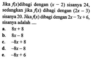Jika f(x)=1/√(2x-2), maka f(x) berapa