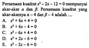 Nilai x1² + x2² untuk Persamaan Kuadrat x² + 6x − 3 = 0