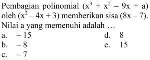 Pembagian (x³+8) dengan (x+2)