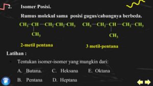 Soal Isomer: Jumlah Isomer Heksana, Isomer Posisi 1‑Pentana, Isomer Oktana