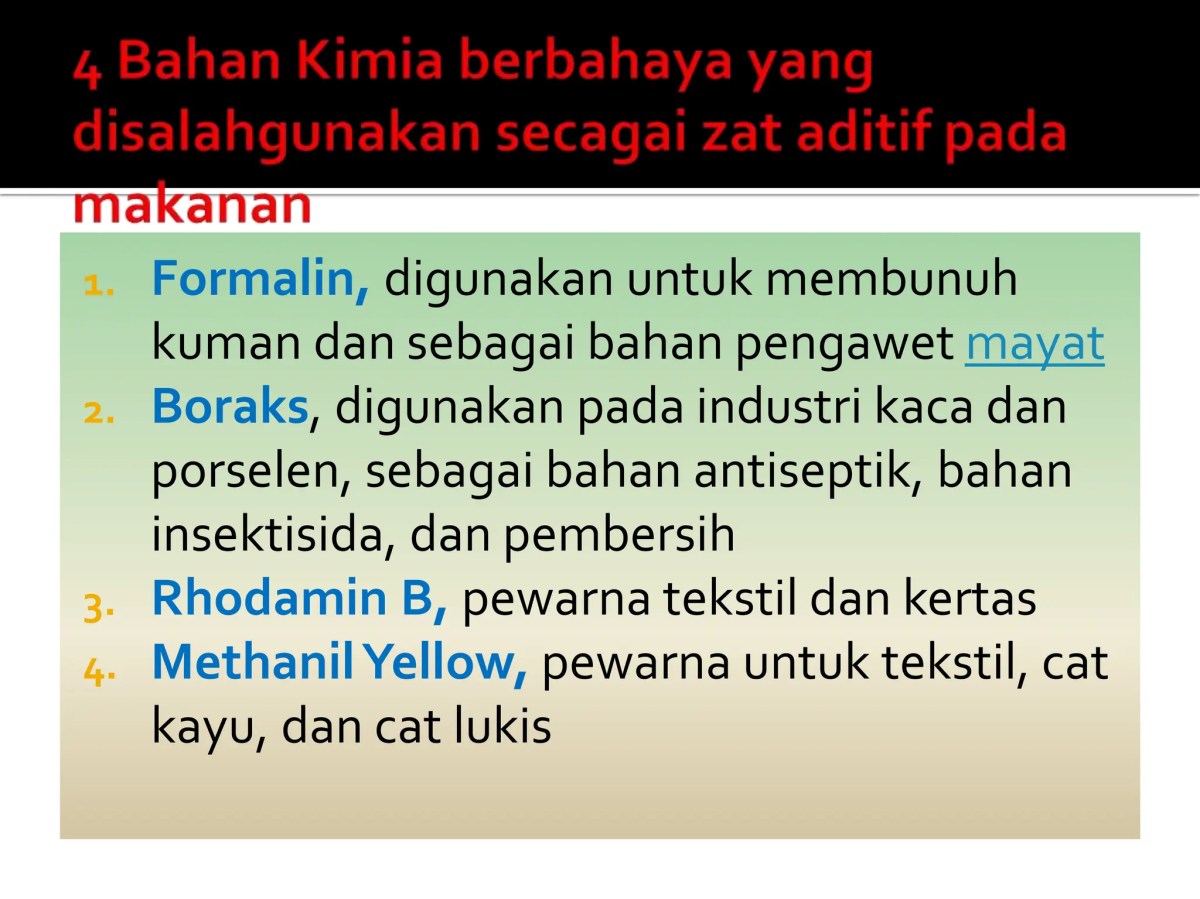Deskripsi Dampak Zat Aditif dan Tanggapan serta Sikap Anda