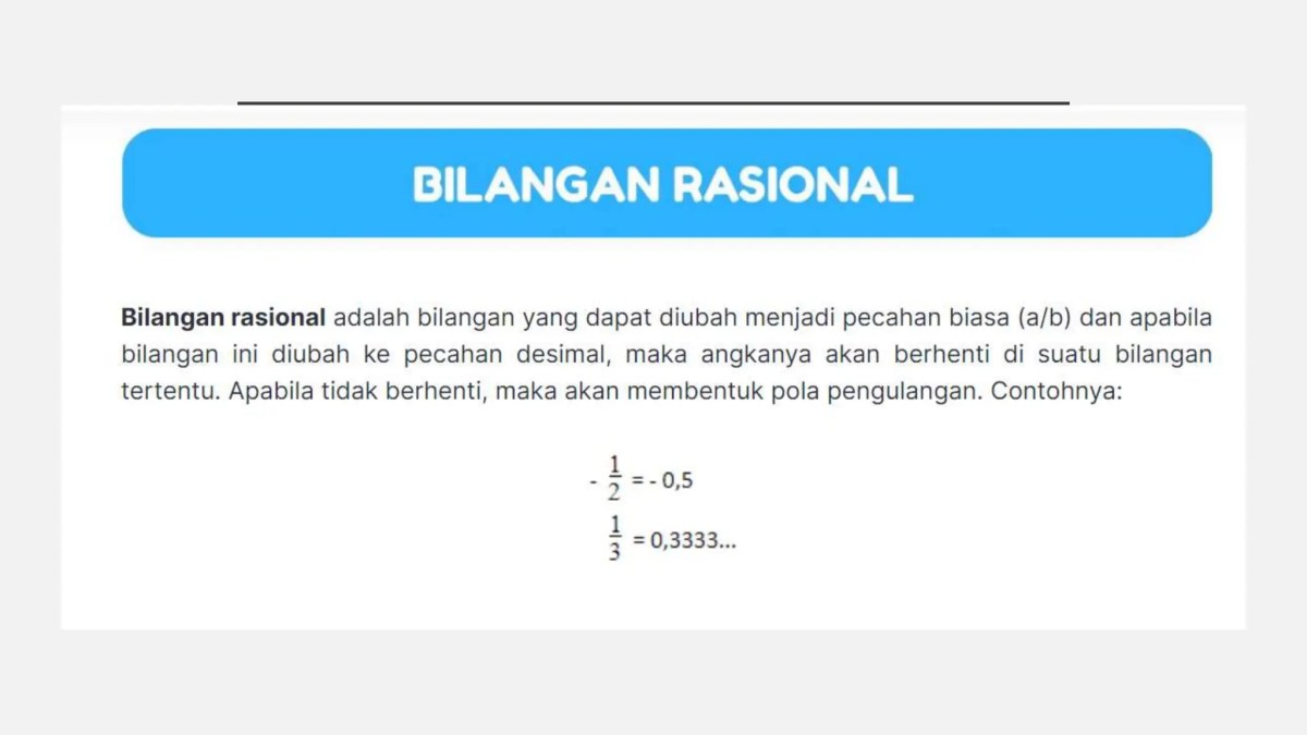 Rumus Bilangan Rasional