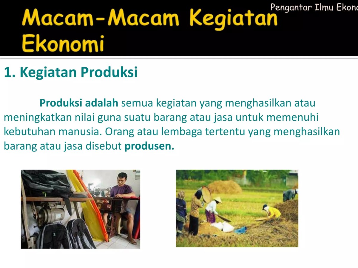 Maksud Kegiatan Ekonomi Menurut Wikipedia