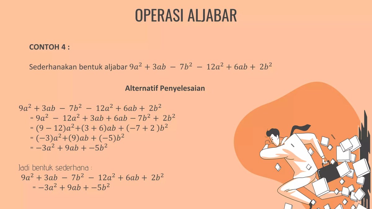 Sederhanakan operasi aljabar