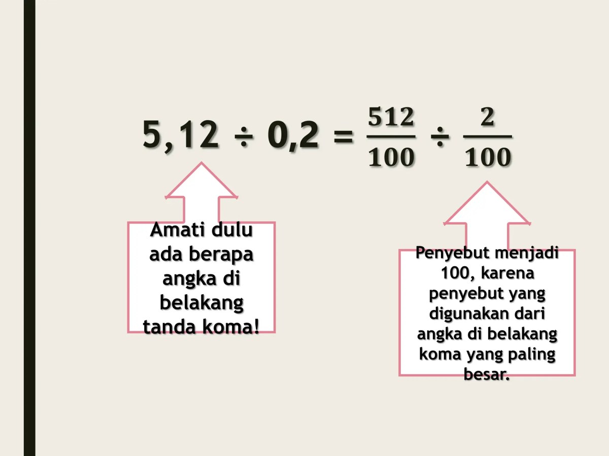Hasil Pembagian 5 2/5 ÷ 9 & 26 ÷ 3 1/4 (Desimal)