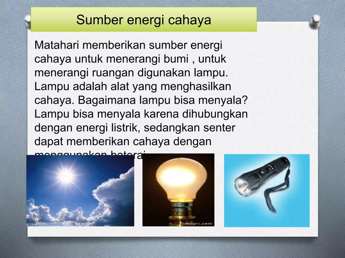 Definisi Sumber Energi dan Energi