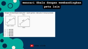 Menentukan skala peta berdasarkan jarak 8 cm = 40 km
