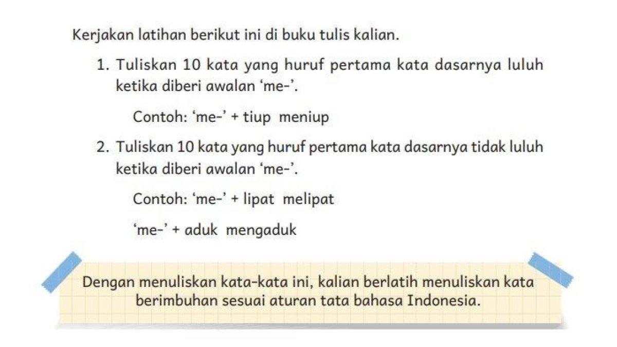 Makna Awalan me- dalam Kalimat Pilihan Ganda