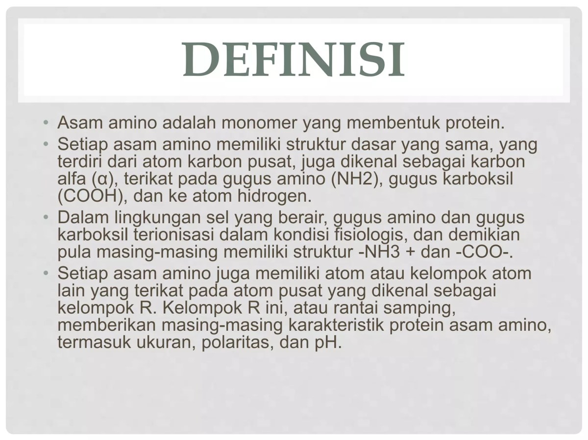 Mengapa gugus amina (NH3+) pada asam amino memiliki muatan positif