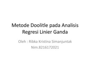 Aljabar Metode Doolittle